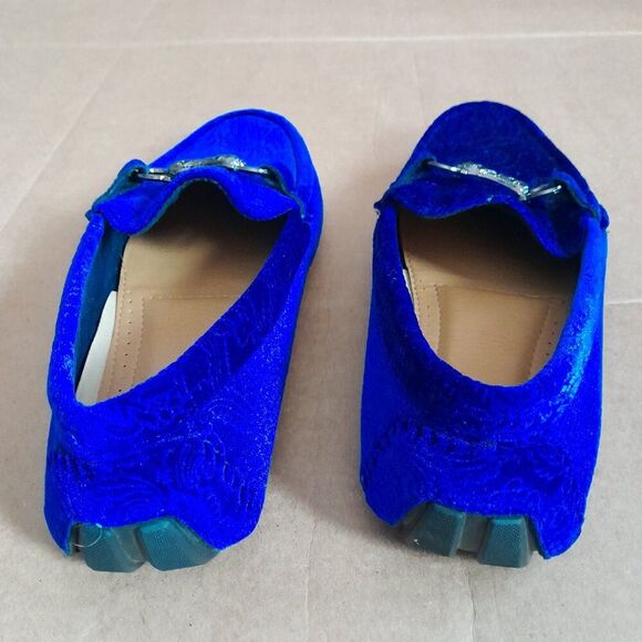 Royal Shoes Men Suede Slip on Dress Blue Formal Size 12